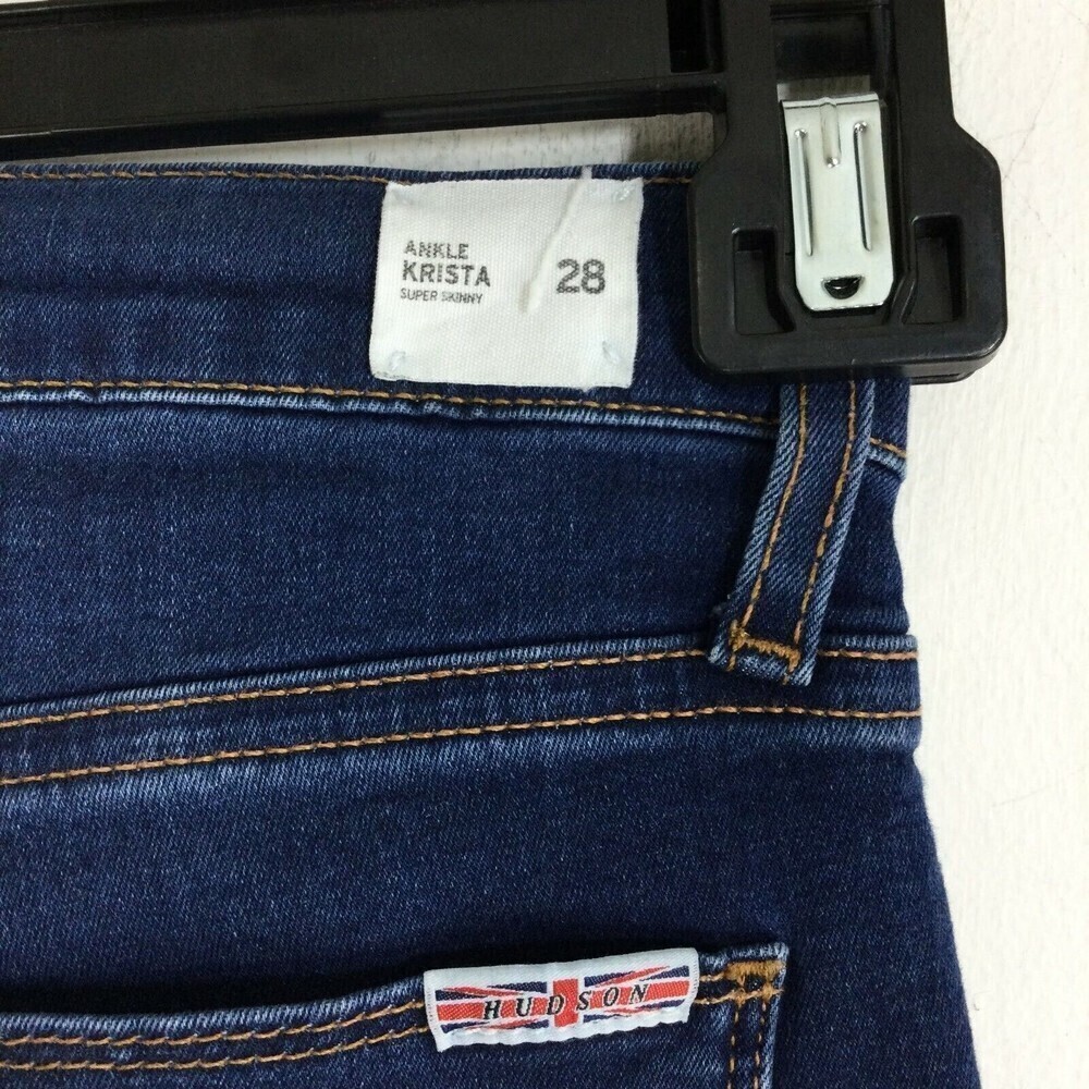 Hudson Ankle Krista Super Skinny Blue Denim Jeans Womens Stretch Comfort Size 28 - Picture 3 of 8